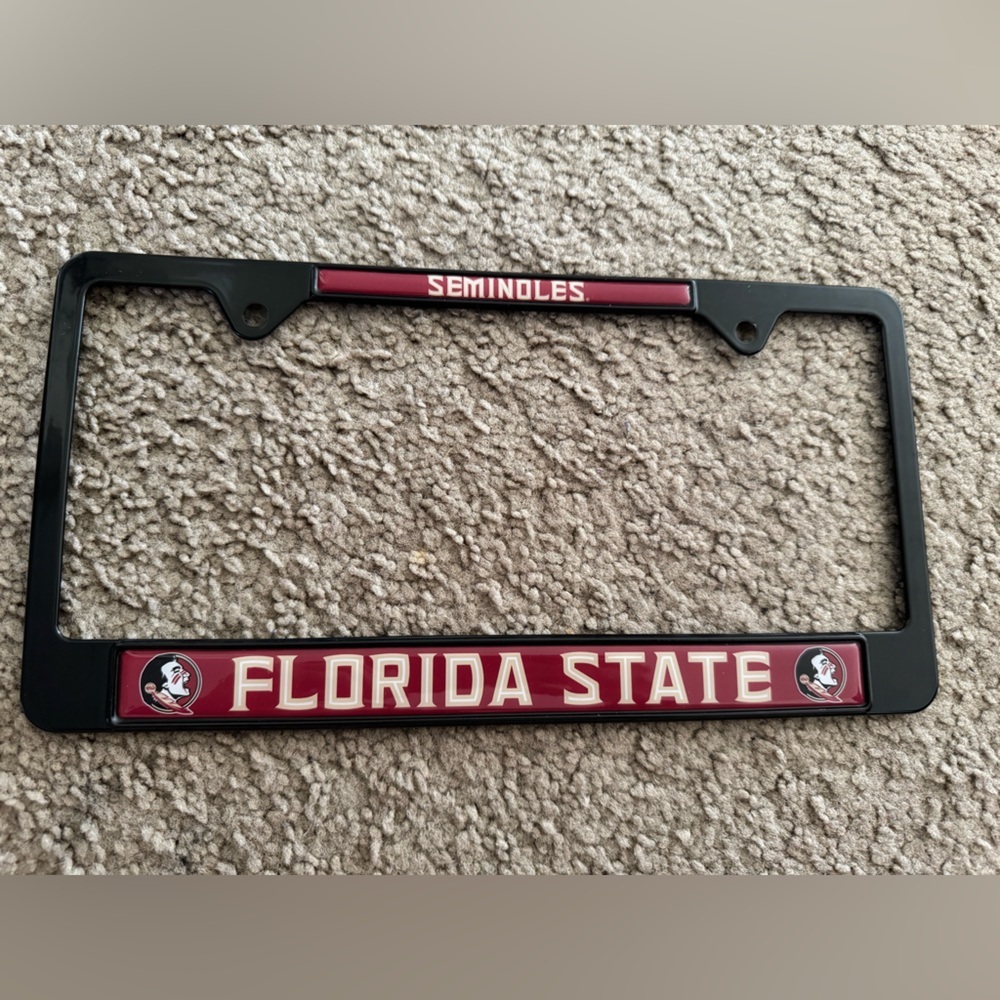 Florida State Seminoles 12" x 6" Black License Plate Frame